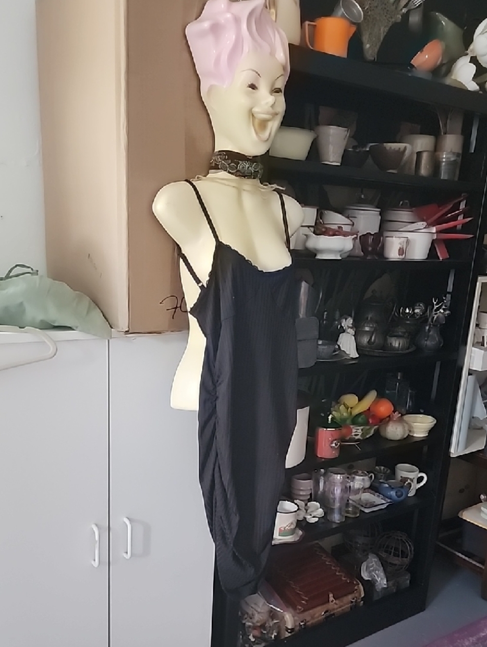 Black Slip Dress - Women's Intimate Sleepwear Stretchy Cute